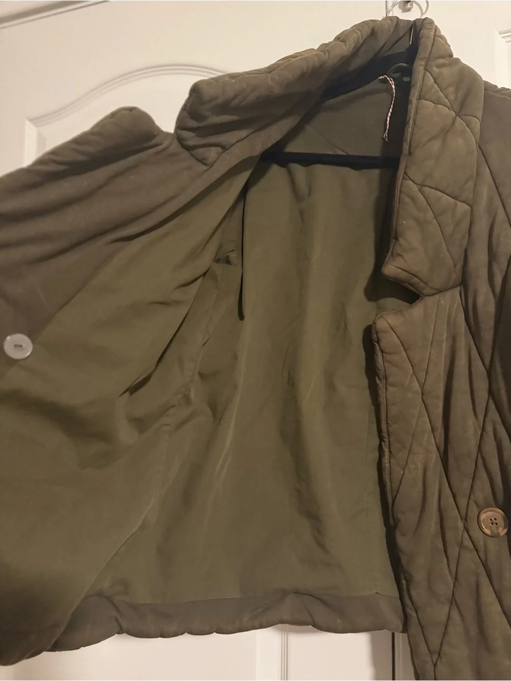 Free People Tawny Pillow Puffer Quilted Olive Green Washed Women's Jacket